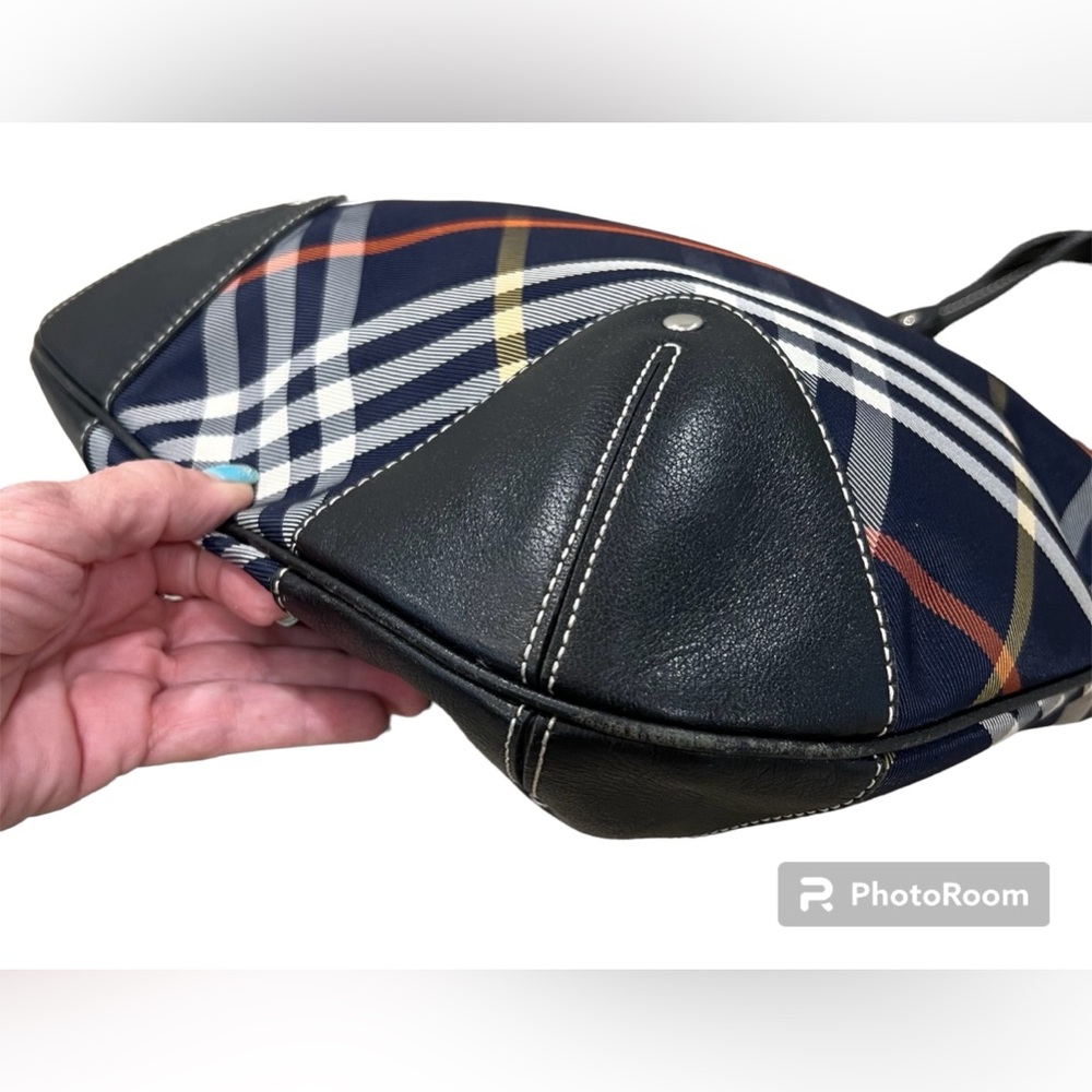 Burberry Blue Plaid Shoulder Bag w/COA - Picture 6 of 11